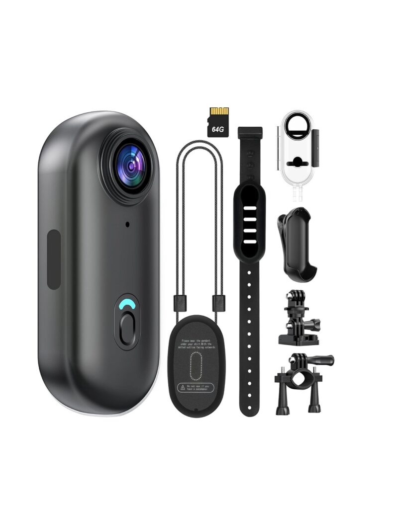 4K Mini POV Camera with 64GB Card WiFi Body Cam