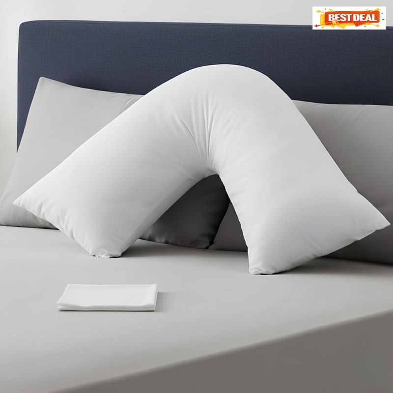Luxury V Shaped Pillow with Pillowcase 75 cm X 35 cm 