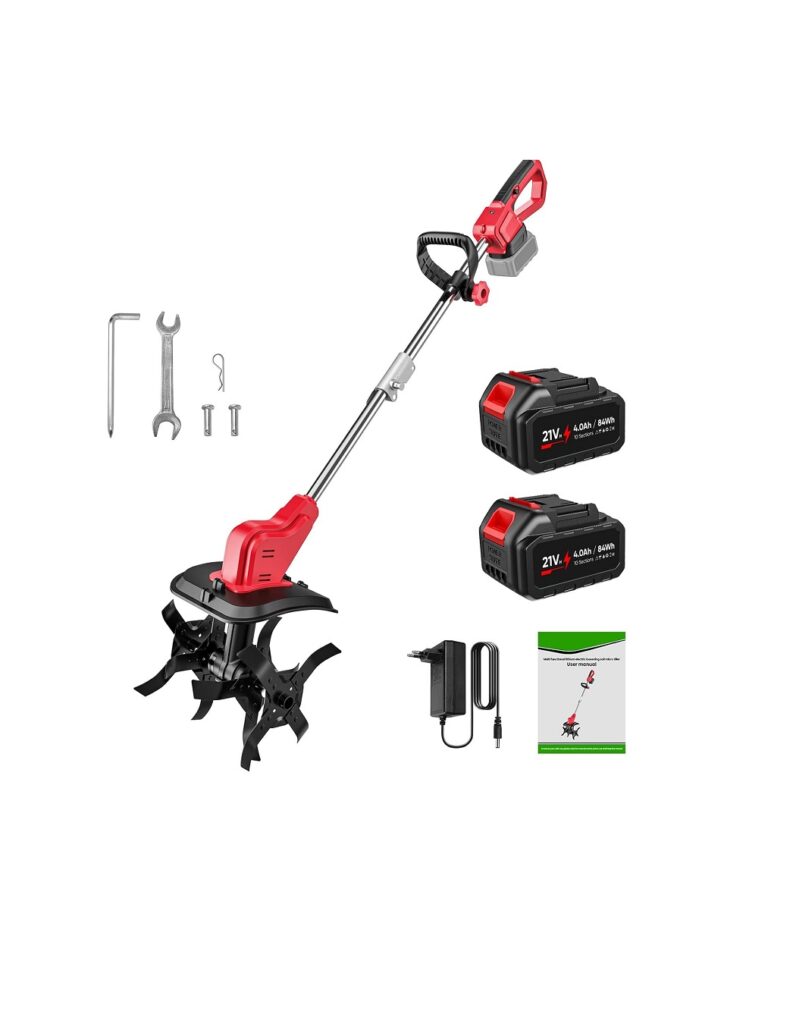 Cordless Garden Tiller Cultivator 21V, 550W