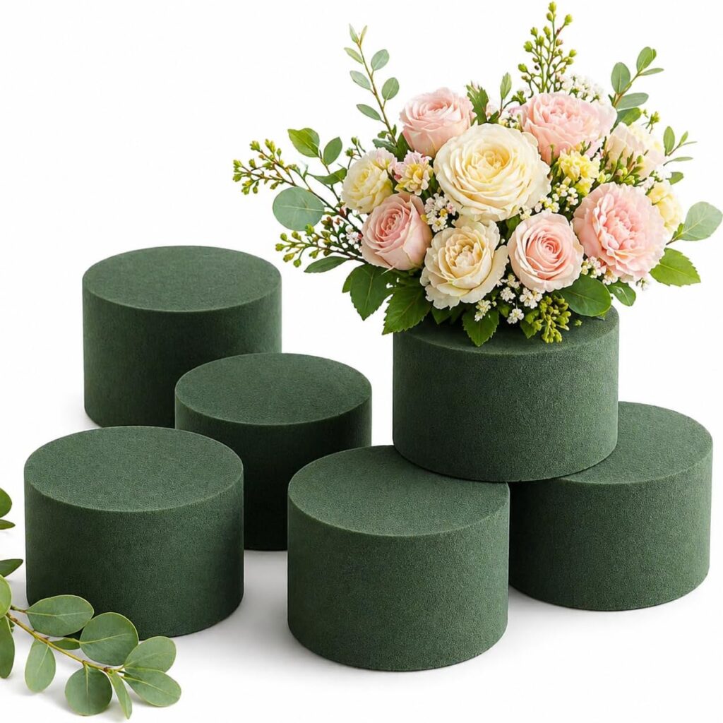 Amerise 6 Pcs Floral Foam Blocks Round 8x5cm