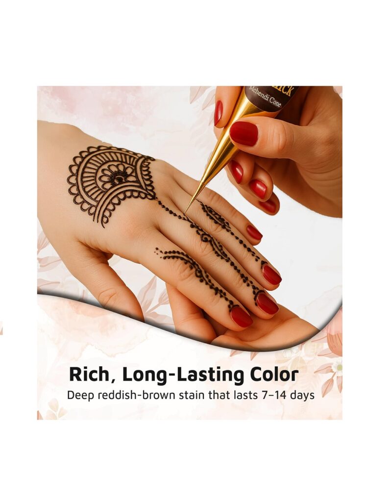 4 Pcs Mehndi Cones Dark Brown Mehndi 