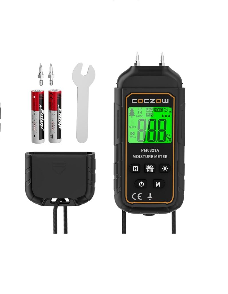 Moisture Meter – Pin-Type Damp Meter Backlit LCD