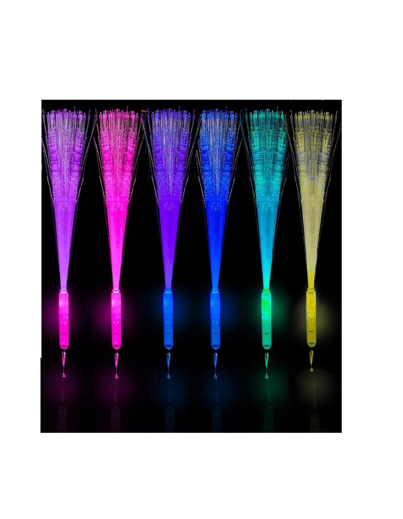 Pack Of 6 Fibre Optic Wands , Flashing Wands