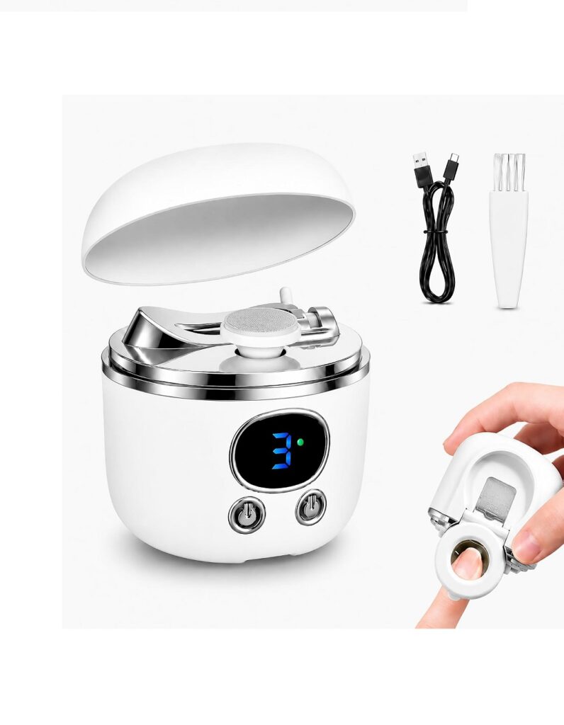 Electric Nail Clippers, 2.5X Magnifier for Adults, Kids & Seniors, White
