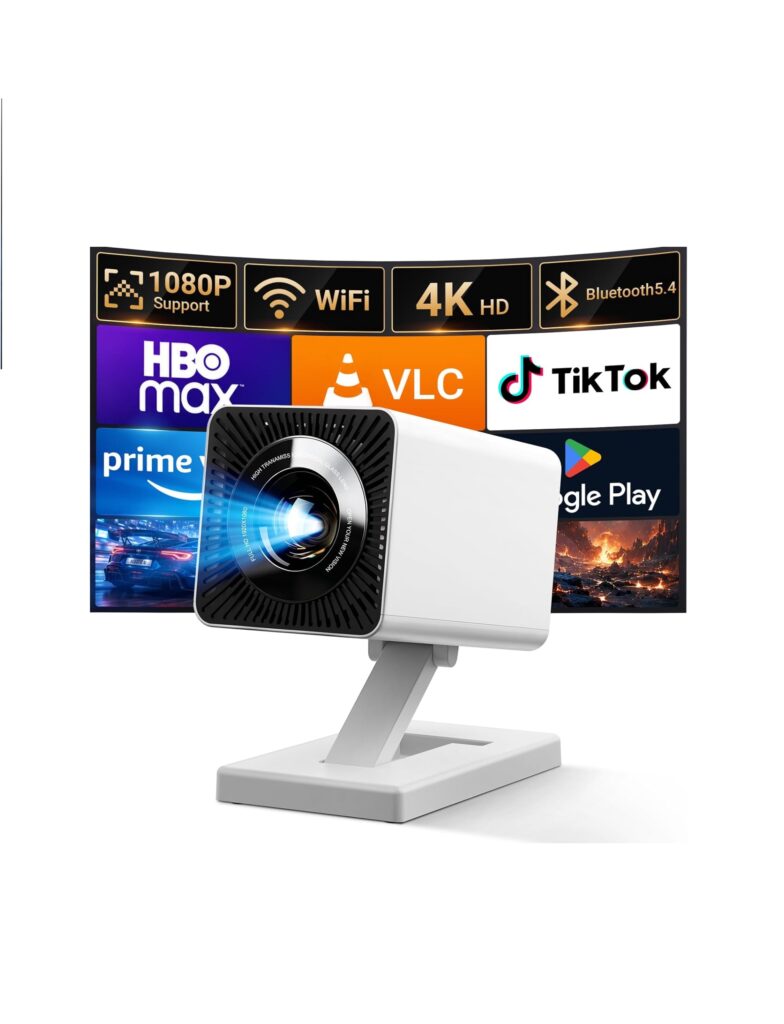 Mini Projector for Bedroom Portable with WiFi 6
