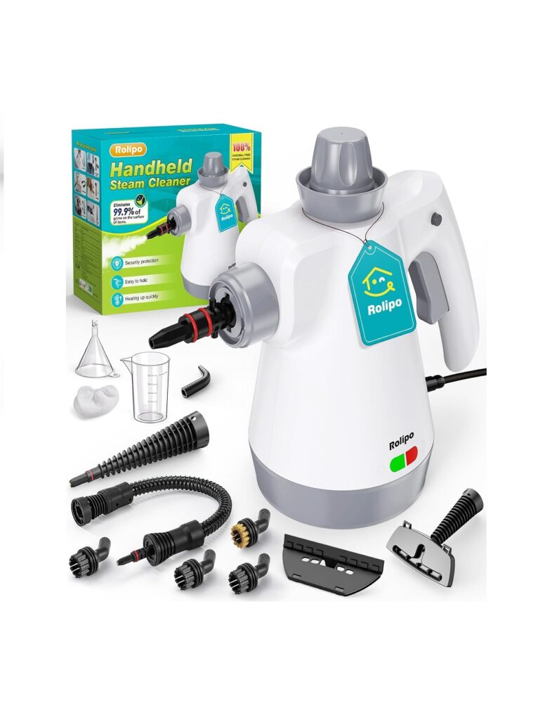 Handheld Steam Cleaner with 12 pcs Accessories and Safety Lock