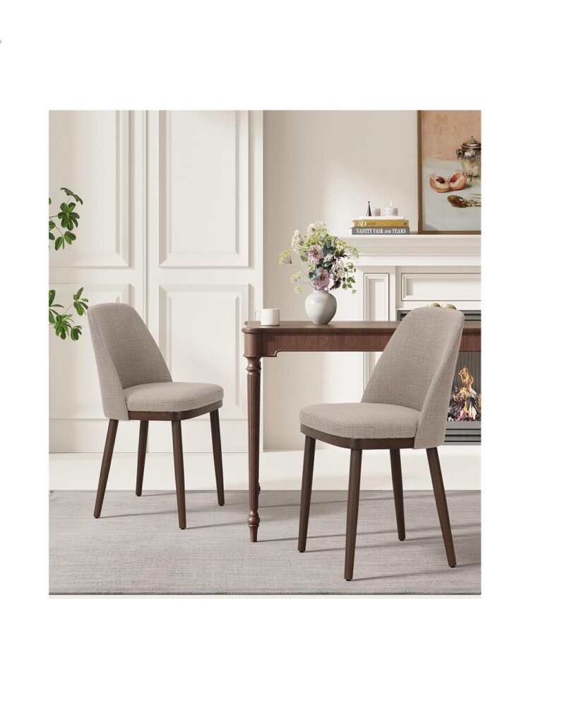 Thick Wood-base Dining Chairs Set of 2 for Modern Dining